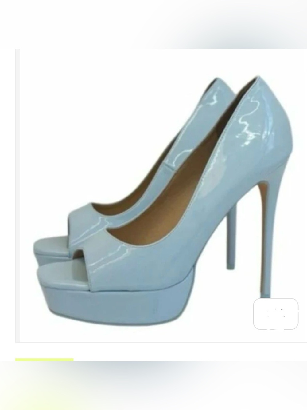 Olivia Ferguson CASSANDRA light blue peep-toe platform pumps size 8